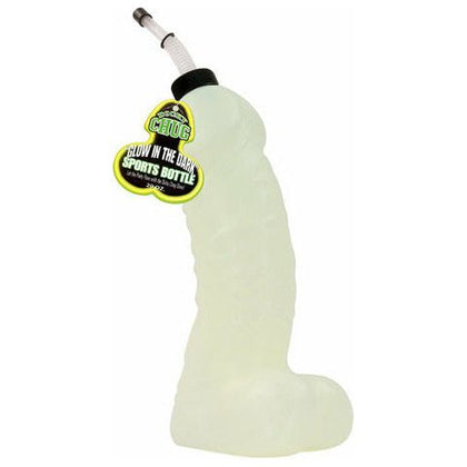 Dicky Chug Glow-in-the-Dark Big Sports Bottle - 20 oz - Vibrating Penis-shaped Water Bottle for Adults - Model DC-20 - Unisex - Pleasure Enhancing - Luminous Green - Adult Naughty Store