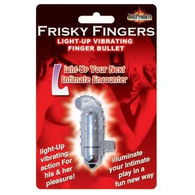 Frisky Fingers Light Up Vibrating Finger Bullet - Clear - Adult Naughty Store