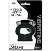 Wet Dreams Super Stud Sling Black Vibrating Cock Ring - Model SS-500: Ultimate Pleasure for Men, Waterproof, Phthalate-Free Silicone, Black - Adult Naughty Store