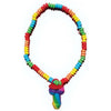 Introducing the Candy Delights Rainbow Stretchy Cock Candy Necklace - The Ultimate Edible Wearable for Bachelorette Parties and Beyond!