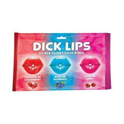 Dicklips Edible Gummy Cock Rings Asst. Flavors 3 Pack