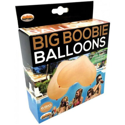 Hott Products Big Boobie Balloons 6 Pack - Realistic Flesh-Colored Nipple Balloons for Adults