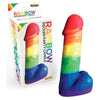 Hott Products Rainbow Pecker Party Candle 7 inches - Vibrating Dildo Model RPPC-7 - Unisex Pleasure Toy - Multicolored