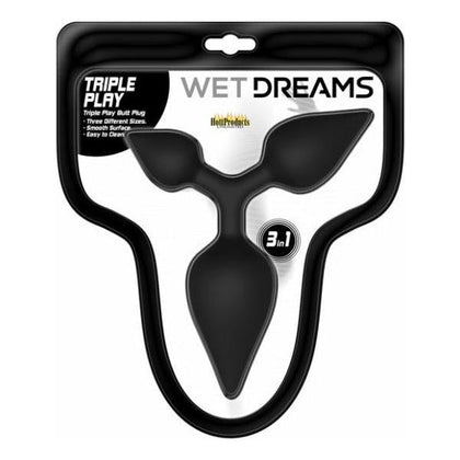 Wet Dreams Triple Play Anal Plug - Black - Adult Naughty Store