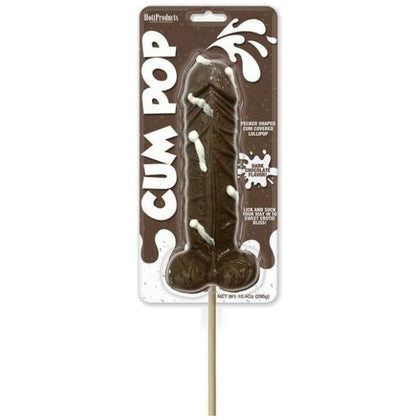 Hott Products Dark Chocolate Flavored Cum Cock Pops - Pleasureful Pecker Shaped Lollipops for Adults - Model #CCP-001 - Male Pleasure - Dark Chocolate