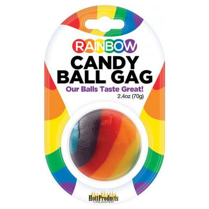 Hott Products Rainbow Candy Ball Gag - Strawberry: A Deliciously Sweet and Playful Pleasure for All Genders
