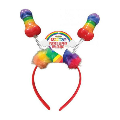 Hott Products Rainbow Pecker Bopper Head Band - Vibrating Pleasure Accessory for All Genders - Model RP-001 - Multicolored
