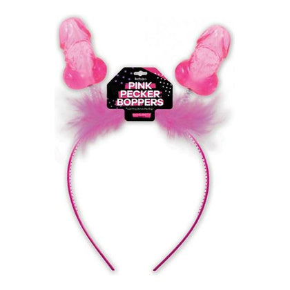 Introducing the Playful Pleasures Pink Pecker Boppers Headband - The Ultimate Bachelorette Party Accessory! - Adult Naughty Store