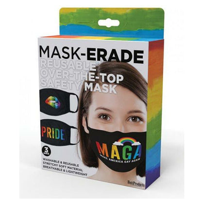 Hott Products Maskerade Masks - Pride-gay Again- Rainbow Kiss Pack Of 3 - Adult Naughty Store