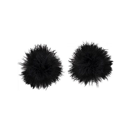 Introducing Nipplicious Furball Pasties - Black: Sensual Erotic Nipple Adornments for Unleashing Passionate Desires - Adult Naughty Store