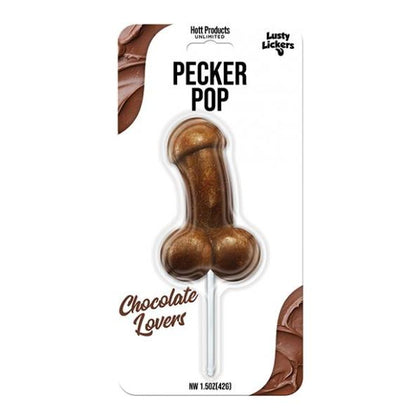 Lusty Lickers Chocolate Lovers Penis Pop - Model: Pecker Delight LD-001 - Unisex Edible Candy Stick - Chocolate Flavour - Brown - Adult Naughty Store