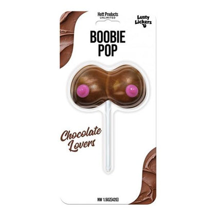 Lusty Lickers Boobie Pop - Chocolate Lover's Erotic Edible Candy on a Stick for Women - Stimulating Nipple Play - Brown - Adult Naughty Store