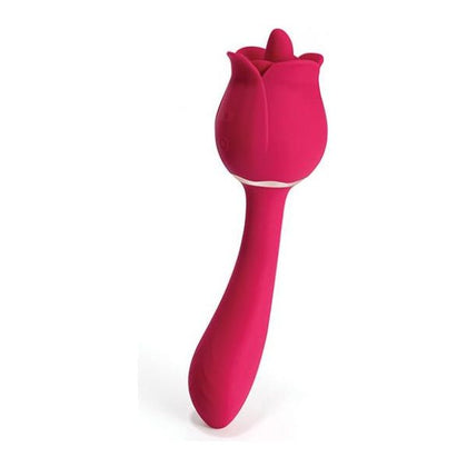 Rhea Rose Bloom 2-in-1 G-Spot and Clit Licking Tongue Massager - Red