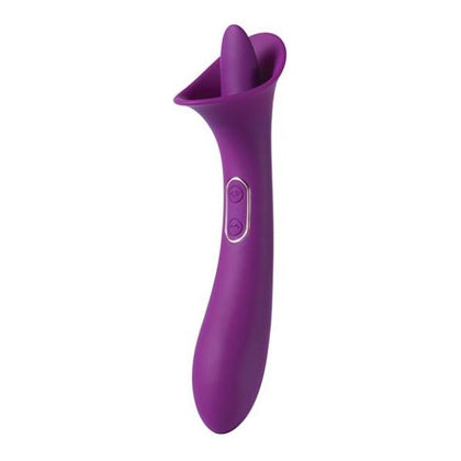 Adele Delicate Double-End Clit Licking Tongue Vibrator - Model A1 - Female G-Spot and Clitoral Pleasure - Elegant Purple
