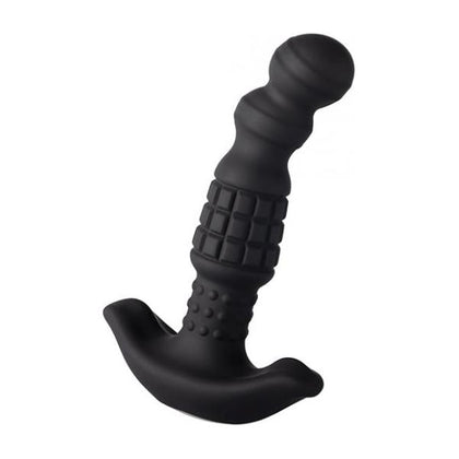 Introducing the Mighty Pleasure Pineapple Man Vibrating Prostate Massager - Model PM-500X: Designed for Intense Prostate Stimulation in Black