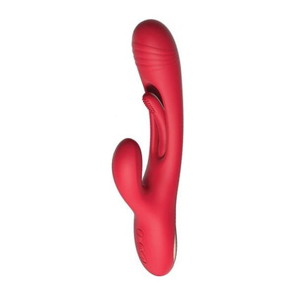 Introducing the Bora Rabbit Tapping G-spot Vibrator Model 3X - Red: The Ultimate Pleasure Experience for Her
