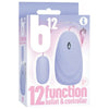 Icon Brands B12 Bullet Vibrator - Ultra Smooth 12 Function Waterproof Remote Control Sex Toy for Women - Baby Blue