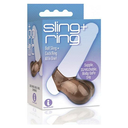 The Nines Ball Sling Plus Cock Ring And Ball Ring - Versatile Pleasure Enhancer for Men - Model NS-BS01 - Black - Adult Naughty Store