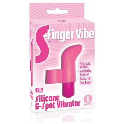 Icon Brands 9's S-finger Vibe - Pink: Silicone G-Spot Finger Vibe for Women's Intimate Pleasure