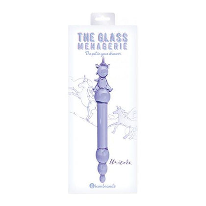 Icon Glass Menagerie Unicorn Glass Dildo - Model UG-001 - Purple - Female - Full-Sized Pleasure for Intimate Delight - Adult Naughty Store