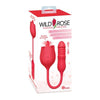 Introducing the L'amour Wild Rose Licking & Thrusting Vibrator - Model 3.0 for Women - Red - Adult Naughty Store