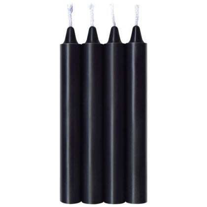 Icon Brands Make Me Melt Sensual Warm Drip Candles Black 4 Pack - Erotic BDSM Wax Play Toy for Sensual Pleasure