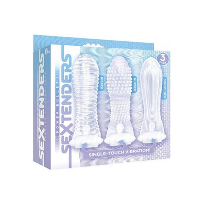 Icon Brands 9's Vibrating Sextenders Sleeves - Pack Of 3: Nubbed, Contoured and Ribbed - Enhance Pleasure and Size for All Genders - Smokey Gray - Adult Naughty Store