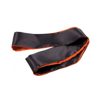 Icon Brands Satin Sash Blindfold for Beginners - Reversible Black/Orange - Model B48 - Unisex Pleasure Toy