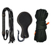 Nines BDSM Essentials Kit - Whip, Paddle, and Rope Set - Model #3 - Unisex - Pleasure for Impact Play - Vibrant Orange - Adult Naughty Store