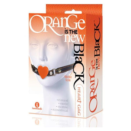 9's Silicone Heart Gag - Model X1 | Unisex BDSM Mouth Gag for Intense Pleasure - Orange