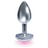 Icon Brands Silver Starter Bejeweled Heart Steel Plug Pink - Model X123: Beginner-Friendly Anal Pleasure for All Genders - Adult Naughty Store