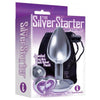 Icon Brands Silver Starter Bejeweled Heart Stainless Steel Plug - Model SS-001 - Beginner's Anal Pleasure - Violet - Adult Naughty Store