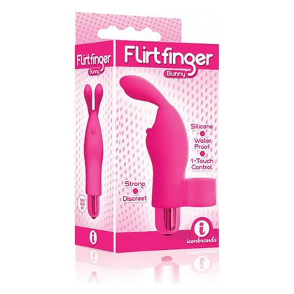 Icon Flirtfinger Bunny Vibrator - Model 9's Pink - For Tantalizing Clitoral Stimulation