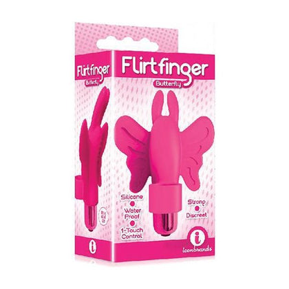 Icon Flirtfinger Butterfly Finger Vibrator - Model 9P: Pink, Clitoral and Nipple Stimulator