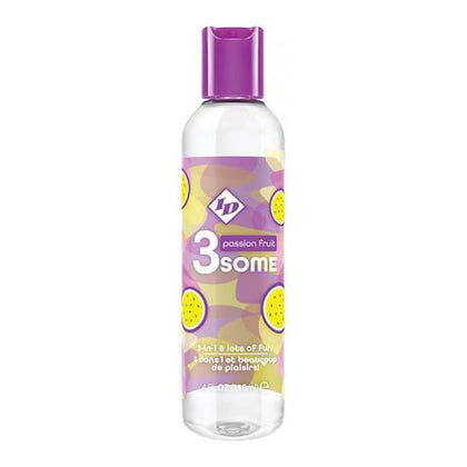 Introducing the Sensual Pleasure 3some 3-in-1 Lubricant - Model SPT-4PF, Passion Fruit Flavor - Adult Naughty Store