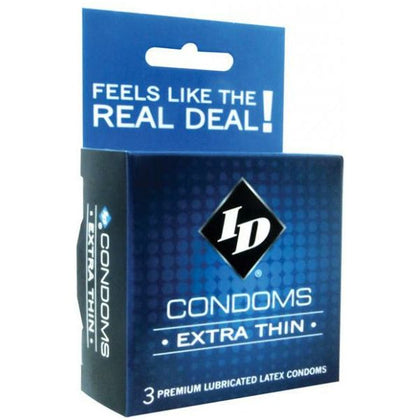 ID Extra Thin Condom 3 Pack Latex Condoms - Ultimate Sensation for Safe Intimacy