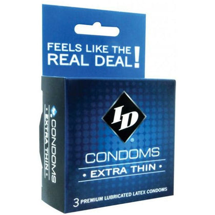 ID Extra Thin Condom 3 Pack Latex Condoms - Ultimate Sensation for Safe Intimacy - Adult Naughty Store