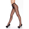 Big O Fishnet Pantyhose with Faux Panty and Butterfly Ankle Accent - Black, One Size, Women's Lingerie, Model: O-001