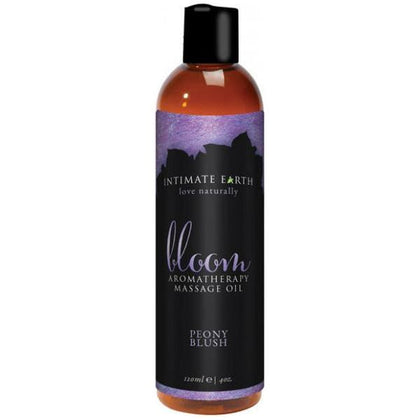 Intimate Earth Bloom Massage Oil 4oz - Sensual Aromatherapy Massage Oil for Soothing Muscles and Creating a Floral Setting