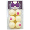 Introducing the Sensual Pleasures Boob Beer Pong Balls 6 Pack - The Ultimate Adult Party Game Delight - Adult Naughty Store