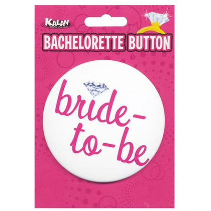 Kalan Bachelorette Button Bride-to-be - White, 3 inches diameter 