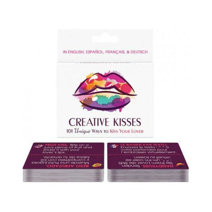 Kheper Games Creative Kisses Game - 101 Unique Ways to Spice Up Intimacy with Your Lover - Romantic Couples Card Game for Fun and Passion - Pink