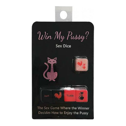 Kheper Games Win My Pussy Sex Dice Game - Intimate Foreplay Pleasure with Wild Cock and Pussy Graphics - Model G-5D-001 - For Him and Her - Oral Sex and Sex Positions - Black and Red