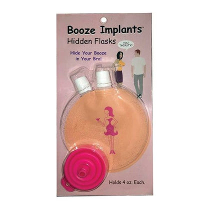 Introducing the Booze Implants Hidden Flask - 4 Oz Each: The Ultimate Secretive Booze Concealer for Women! - Adult Naughty Store