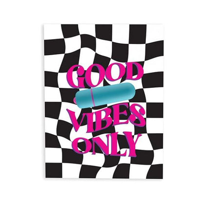 Good Vibes Only Naughty Greeting Card W/rock Candy Vibrator & Fresh Vibes Towelettes - Adult Naughty Store