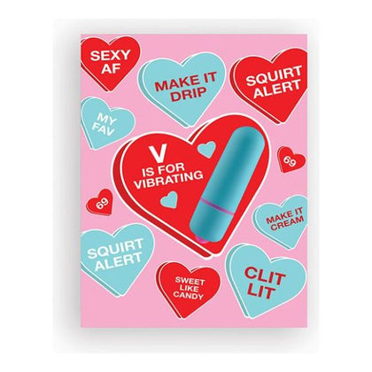 NaughtyVibes Vibe Hearts Bullet Vibrator Greeting Card - Valentine's Edition - Unisex - Clitoral Stimulation - Red - Adult Naughty Store