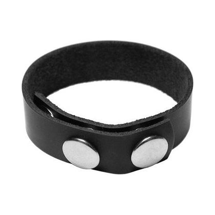 KinkLab 3 Snap Leather C Ring - Adjustable Cock Ring for Maximum Erection Size - KL642 - Unisex - Enhances Pleasure - Black - Adult Naughty Store