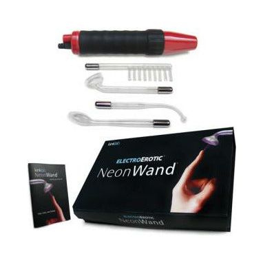 Kinklab Neon Wand - Red Handle Electrode - Powerful Sensations for All Genders - Electrifying Pleasure in Vibrant Red