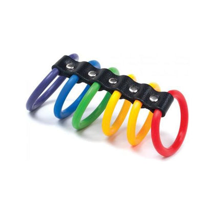 Stockroom 6 Gates of Pride Rainbow Silicone Cock Rings Bulk - Model XYZ123 - Unisex Pleasure - Vibrant Colors