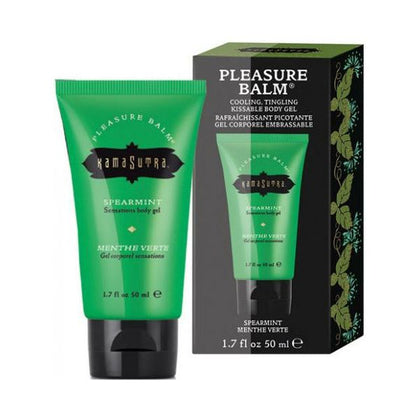 Kama Sutra Pleasure Balm Sensations Spearmint 1.7oz - Cooling Tingling Water-Based Body Gel for Romantic Play - Gender-Neutral - Intensify Pleasure and Explore Sensations - Mint Green